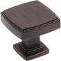Jeffrey Alexander - 1-1/4'' Overall Length Brushed Oil Rubbed Bronze Square Renzo Cabinet Knob - Brushed Oil Rubbed Bronze
