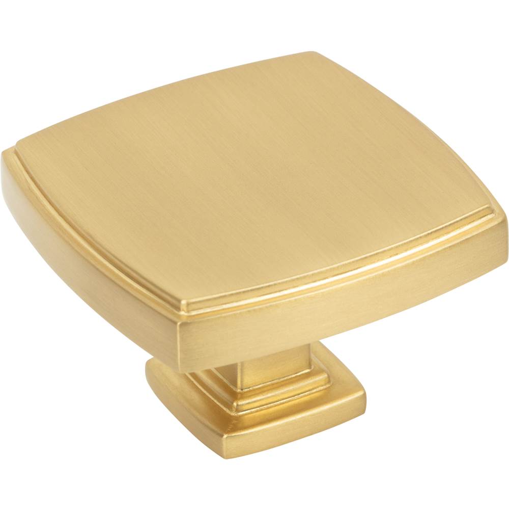 Jeffrey Alexander - 1-3/4'' Overall Length Brushed Gold Square Renzo Cabinet Knob - Brushed Gold