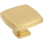 Jeffrey Alexander - 1-3/4'' Overall Length Brushed Gold Square Renzo Cabinet Knob - Brushed Gold