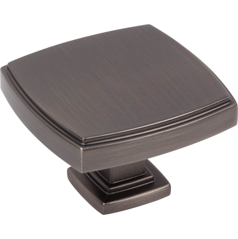Jeffrey Alexander - 1-3/4'' Overall Length Brushed Pewter Square Renzo Cabinet Knob - Brushed Pewter