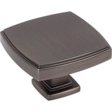 Jeffrey Alexander - 1-3/4'' Overall Length Brushed Pewter Square Renzo Cabinet Knob - Brushed Pewter