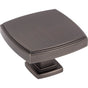 Jeffrey Alexander - 1-3/4'' Overall Length Brushed Pewter Square Renzo Cabinet Knob - Brushed Pewter