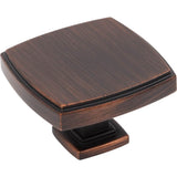 Jeffrey Alexander - 1-3/4'' Overall Length Brushed Oil Rubbed Bronze Square Renzo Cabinet Knob - Brushed Oil Rubbed Bronze