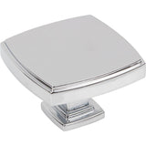 Jeffrey Alexander - 1-3/4'' Overall Length Polished Chrome Square Renzo Cabinet Knob - Polished Chrome