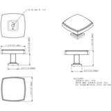 1-3/4'' Overall Length Satin Bronze Square Renzo Cabinet Knob