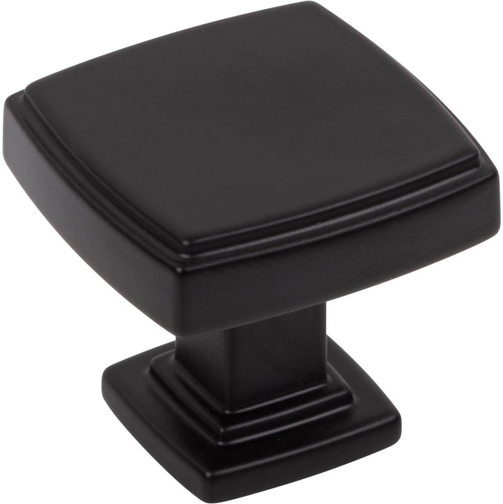 Jeffrey Alexander - 1-1/4'' Overall Length Matte Black Square Renzo Cabinet Knob - Matte Black