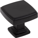 Jeffrey Alexander - 1-1/4'' Overall Length Matte Black Square Renzo Cabinet Knob - Matte Black