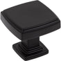 Jeffrey Alexander - 1-1/4'' Overall Length Matte Black Square Renzo Cabinet Knob - Matte Black