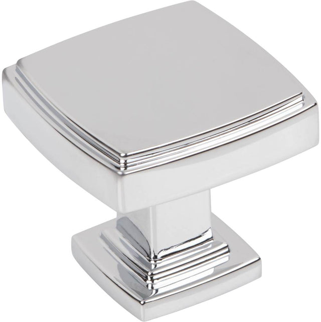 Jeffrey Alexander - 1-1/4'' Overall Length Polished Chrome Square Renzo Cabinet Knob - Polished Chrome
