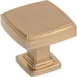 Jeffrey Alexander - 1-1/4'' Overall Length Satin Bronze Square Renzo Cabinet Knob - Satin Bronze