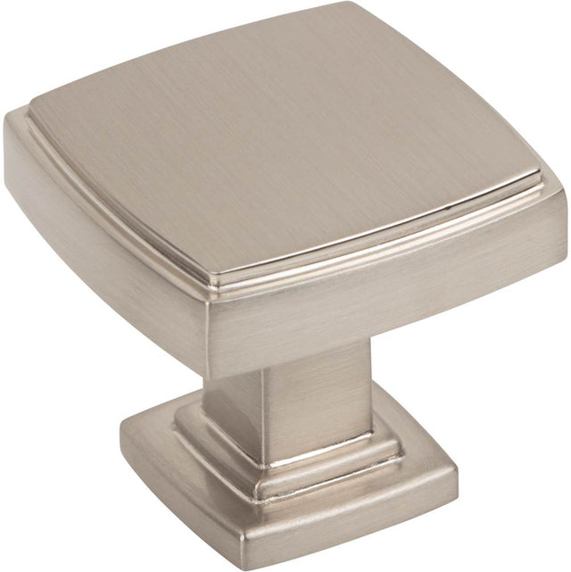 Jeffrey Alexander - 1-1/4'' Overall Length Satin Nickel Square Renzo Cabinet Knob - Satin Nickel