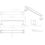 128 mm Center-to-Center Brushed Gold Richard Cabinet Pull