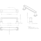 96 mm Center-to-Center Brushed Gold Richard Cabinet Pull