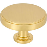 Jeffrey Alexander - 1-3/4'' Diameter Brushed Gold Richard Cabinet Knob - Brushed Gold