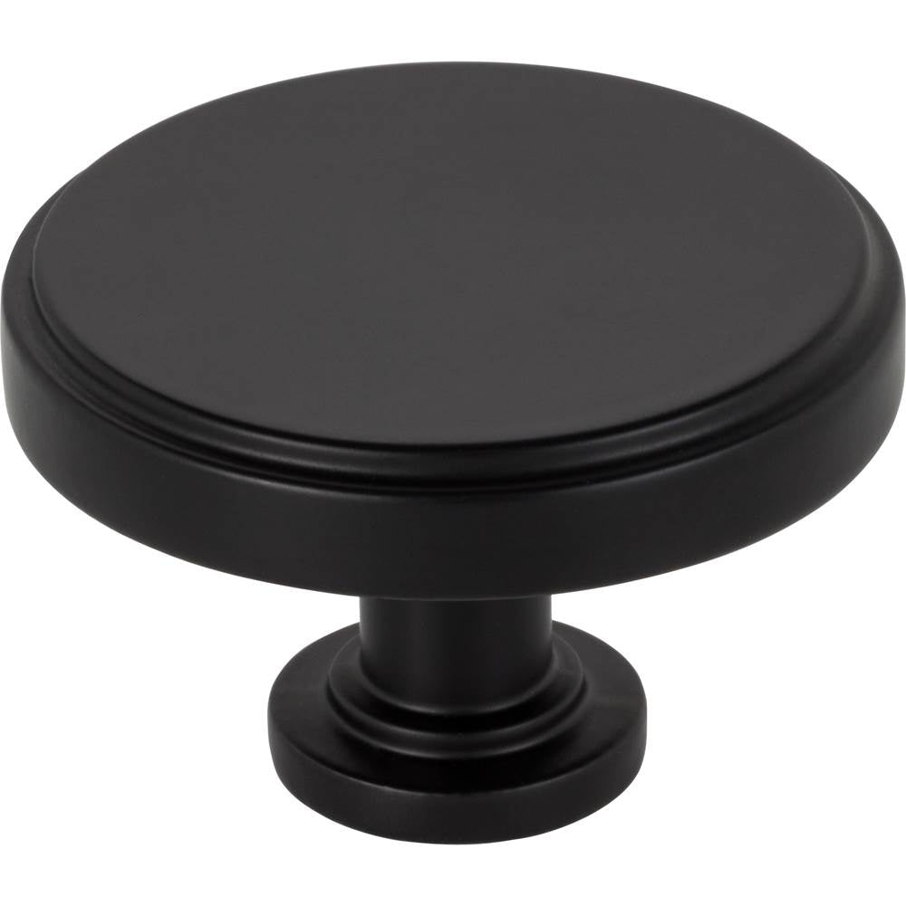 Jeffrey Alexander - 1-3/4'' Diameter Matte Black Richard Cabinet Knob - Matte Black