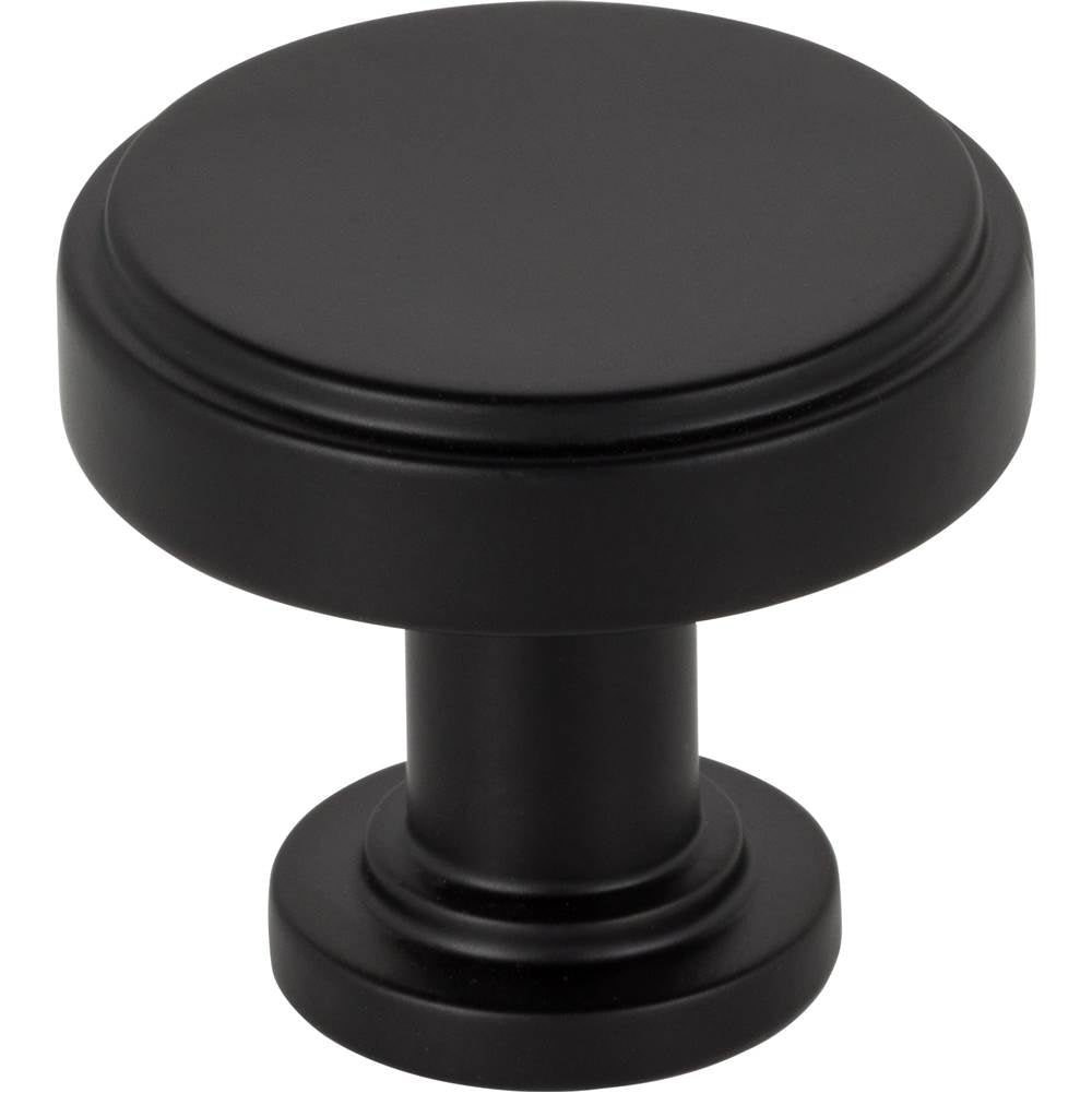 Jeffrey Alexander - 1-1/4'' Diameter Matte Black Richard Cabinet Knob - Matte Black