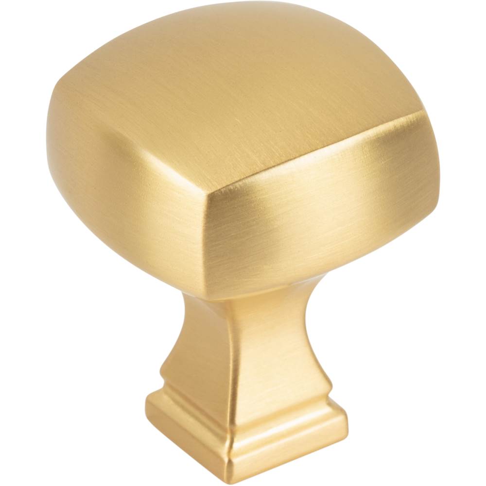 Jeffrey Alexander - 1-1/8'' Overall Length Brushed Gold Square Audrey Cabinet Knob - Brushed Gold