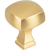 Jeffrey Alexander - 1-1/8'' Overall Length Brushed Gold Square Audrey Cabinet Knob - Brushed Gold
