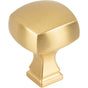 Jeffrey Alexander - 1-1/8'' Overall Length Brushed Gold Square Audrey Cabinet Knob - Brushed Gold