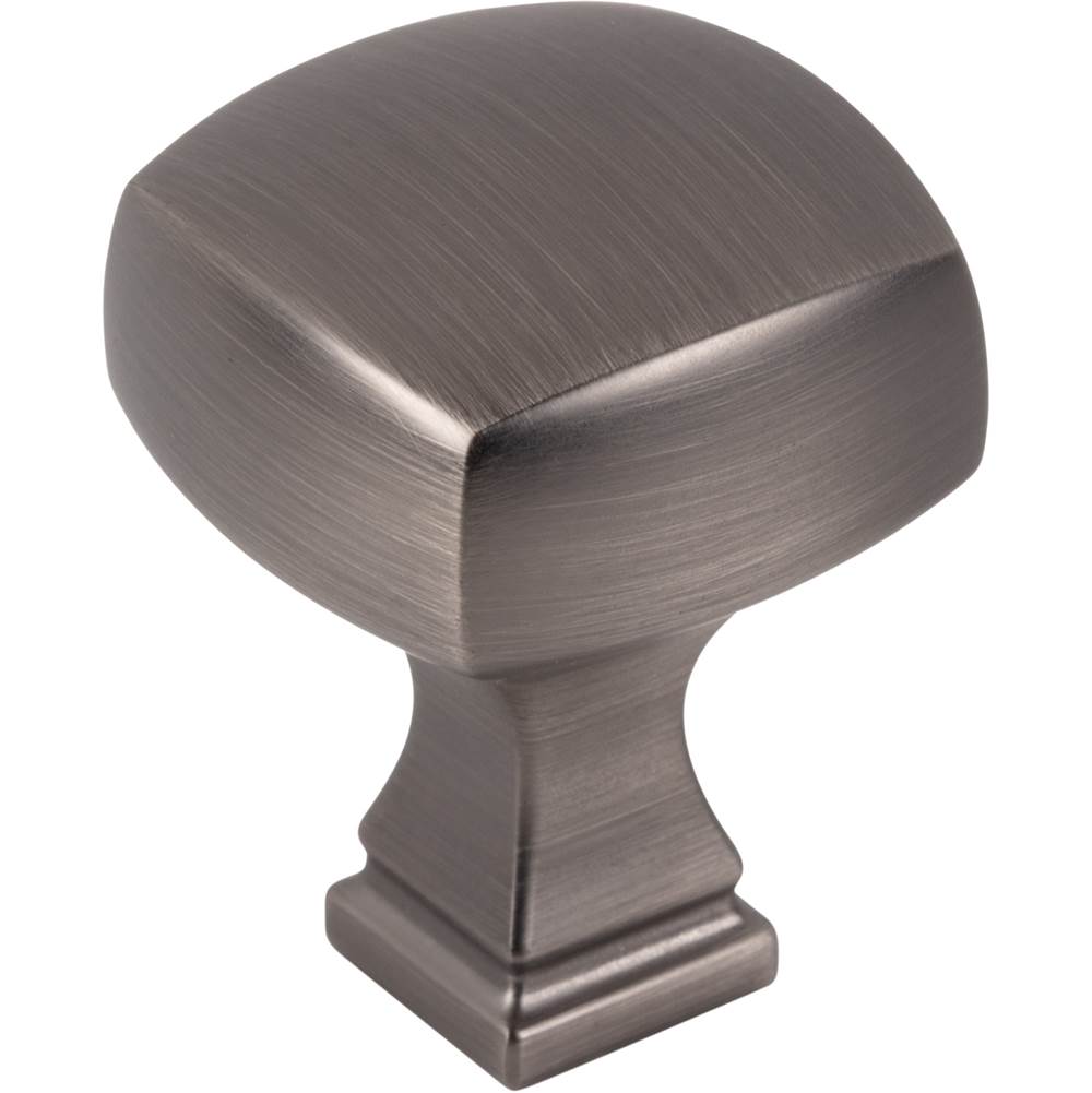 Jeffrey Alexander - 1-1/8'' Overall Length Brushed Pewter Square Audrey Cabinet Knob - Brushed Pewter