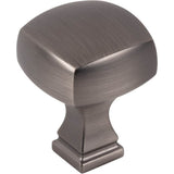 Jeffrey Alexander - 1-1/8'' Overall Length Brushed Pewter Square Audrey Cabinet Knob - Brushed Pewter