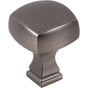 Jeffrey Alexander - 1-1/8'' Overall Length Brushed Pewter Square Audrey Cabinet Knob - Brushed Pewter