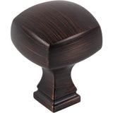 Jeffrey Alexander - 1-1/8'' Overall Length Brushed Oil Rubbed Bronze Square Audrey Cabinet Knob - Brushed Oil Rubbed Bronze
