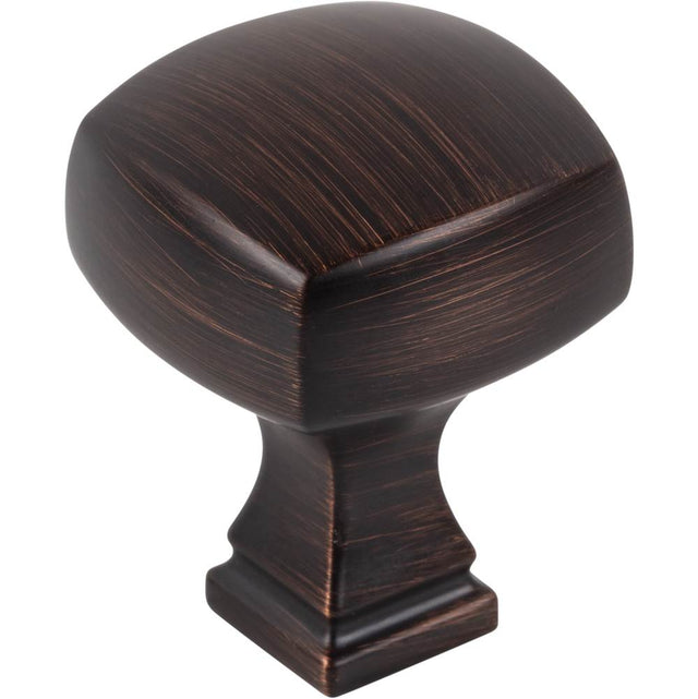 Jeffrey Alexander - 1-1/8'' Overall Length Brushed Oil Rubbed Bronze Square Audrey Cabinet Knob - Brushed Oil Rubbed Bronze