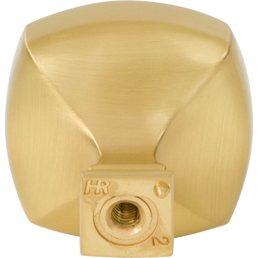 1-3/8'' Overall Length Brushed Gold Square Audrey Cabinet Knob
