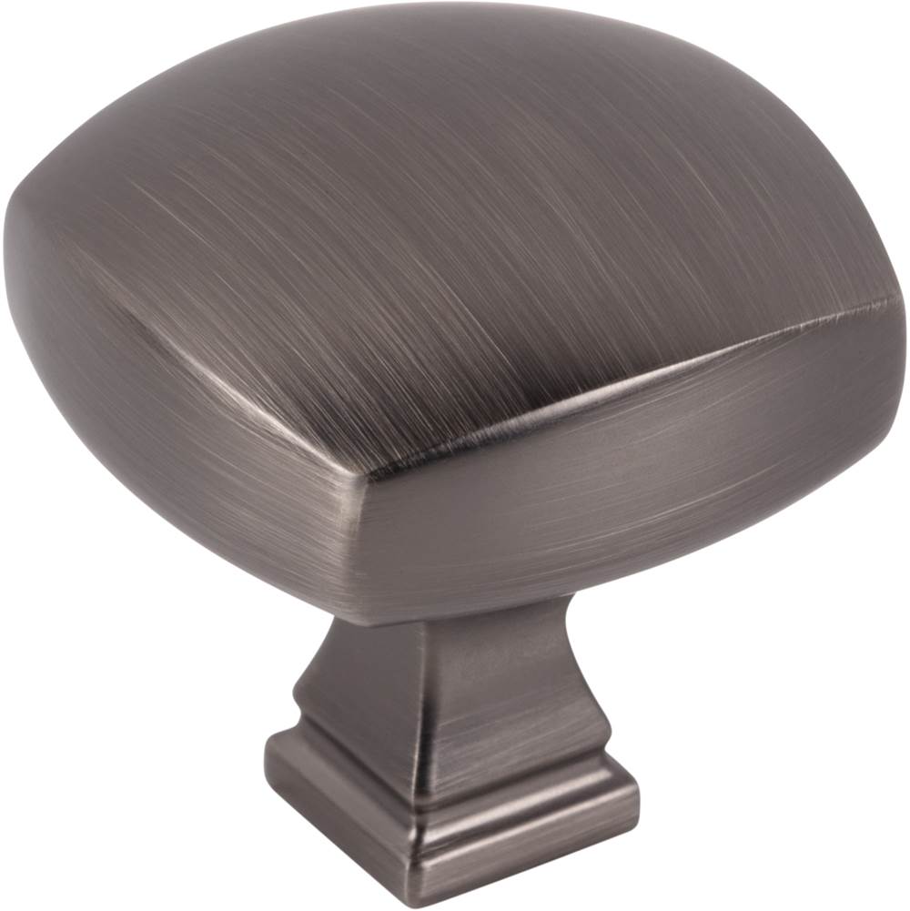 Jeffrey Alexander - 1-3/8'' Overall Length Brushed Pewter Square Audrey Cabinet Knob - Brushed Pewter