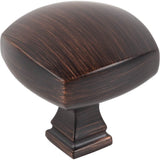 Jeffrey Alexander - 1-3/8'' Overall Length Brushed Oil Rubbed Bronze Square Audrey Cabinet Knob - Brushed Oil Rubbed Bronze