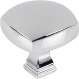 Jeffrey Alexander - 1-3/8'' Overall Length Polished Chrome Square Audrey Cabinet Knob - Polished Chrome