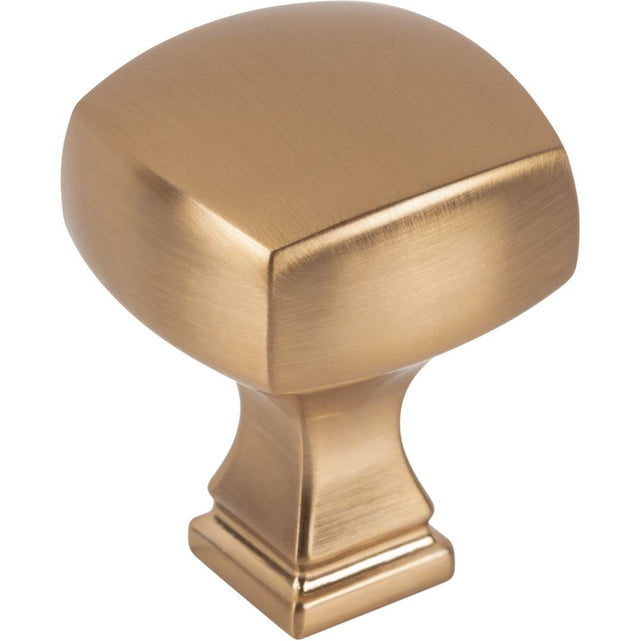 Jeffrey Alexander - 1-1/8'' Overall Length Satin Bronze Square Audrey Cabinet Knob - Satin Bronze