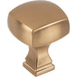 Jeffrey Alexander - 1-1/8'' Overall Length Satin Bronze Square Audrey Cabinet Knob - Satin Bronze