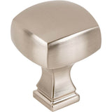 Jeffrey Alexander - 1-1/8'' Overall Length Satin Nickel Square Audrey Cabinet Knob - Satin Nickel