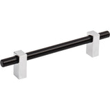 Jeffrey Alexander - 128 mm Center-to-Center Matte Black with Polished Chrome Larkin Cabinet Bar Pull - Matte Black,Polished Chrome