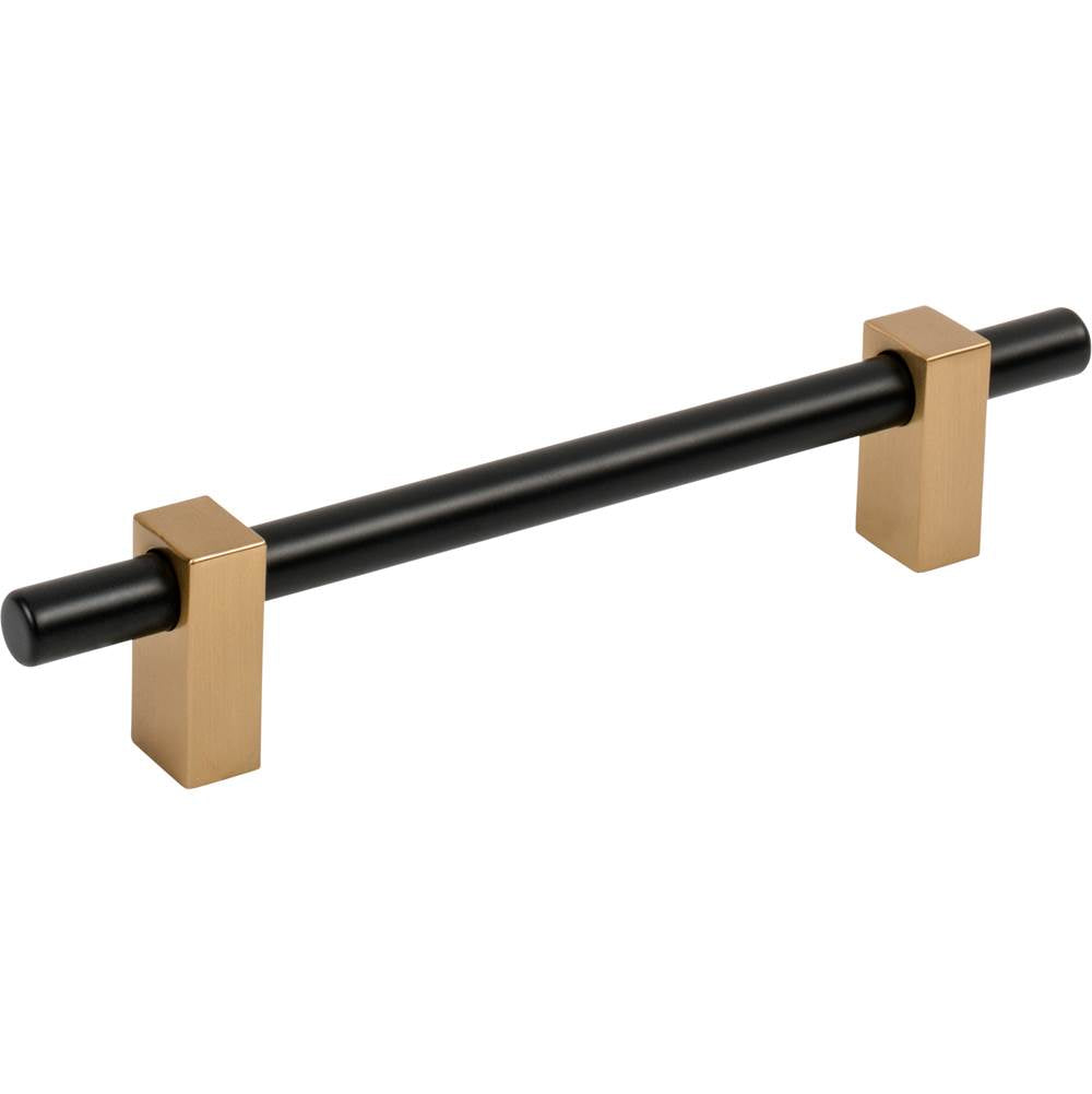 Jeffrey Alexander - 128 mm Center-to-Center Matte Black with Satin Bronze Larkin Cabinet Bar Pull - Matte Black,Satin Bronze