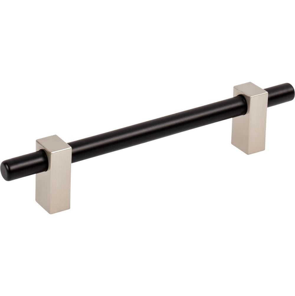 Jeffrey Alexander - 128 mm Center-to-Center Matte Black with Satin Nickel Larkin Cabinet Bar Pull - Matte Black,Satin Nickel