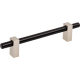 Jeffrey Alexander - 128 mm Center-to-Center Matte Black with Satin Nickel Larkin Cabinet Bar Pull - Matte Black,Satin Nickel