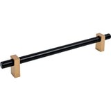 Jeffrey Alexander - 12'' Center-to-Center Matte Black with Satin Bronze Larkin Appliance Pull - Matte Black,Satin Bronze