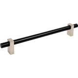 Jeffrey Alexander - 12'' Center-to-Center Matte Black with Satin Nickel Larkin Appliance Pull - Matte Black,Satin Nickel