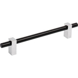 Jeffrey Alexander - 160 mm Center-to-Center Matte Black with Polished Chrome Larkin Cabinet Bar Pull - Matte Black,Polished Chrome