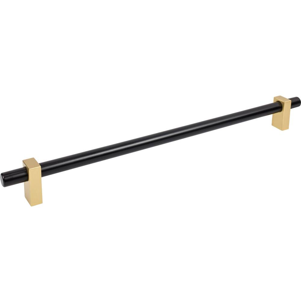 Jeffrey Alexander - 18'' Center-to-Center Matte Black with Brushed Gold Larkin Appliance Pull - Matte Black,Brushed Gold