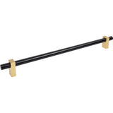 Jeffrey Alexander - 18'' Center-to-Center Matte Black with Brushed Gold Larkin Appliance Pull - Matte Black,Brushed Gold