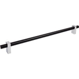 Jeffrey Alexander - 18'' Center-to-Center Matte Black with Polished Chrome Larkin Appliance Pull - Matte Black,Polished Chrome