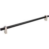 Jeffrey Alexander - 18'' Center-to-Center Matte Black with Satin Nickel Larkin Appliance Pull - Matte Black,Satin Nickel