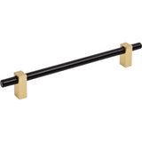 Jeffrey Alexander - 192 mm Center-to-Center Matte Black with Brushed Gold Larkin Cabinet Bar Pull - Matte Black,Brushed Gold