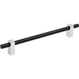 Jeffrey Alexander - 192 mm Center-to-Center Matte Black with Polished Chrome Larkin Cabinet Bar Pull - Matte Black,Polished Chrome