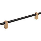 Jeffrey Alexander - 192 mm Center-to-Center Matte Black with Satin Bronze Larkin Cabinet Bar Pull - Matte Black,Satin Bronze