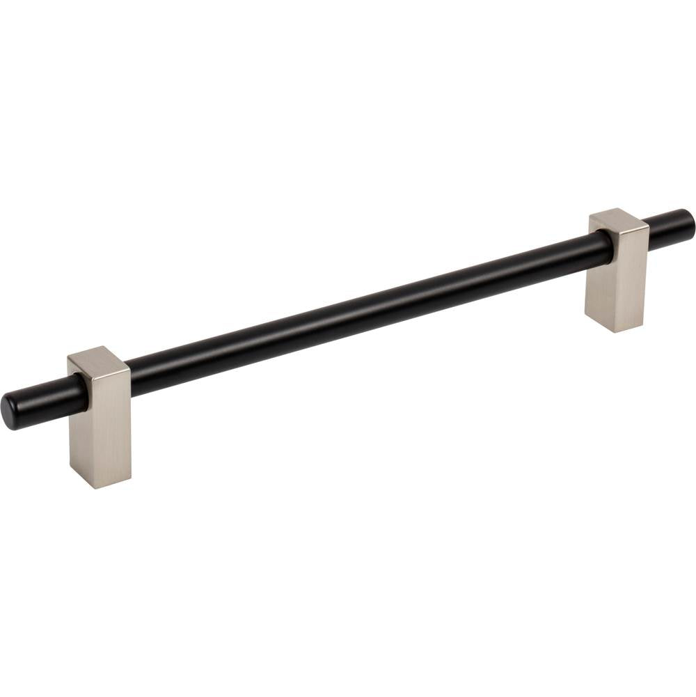 Jeffrey Alexander - 192 mm Center-to-Center Matte Black with Satin Nickel Larkin Cabinet Bar Pull - Matte Black,Satin Nickel
